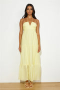 Vestido Maxi Halter Limão