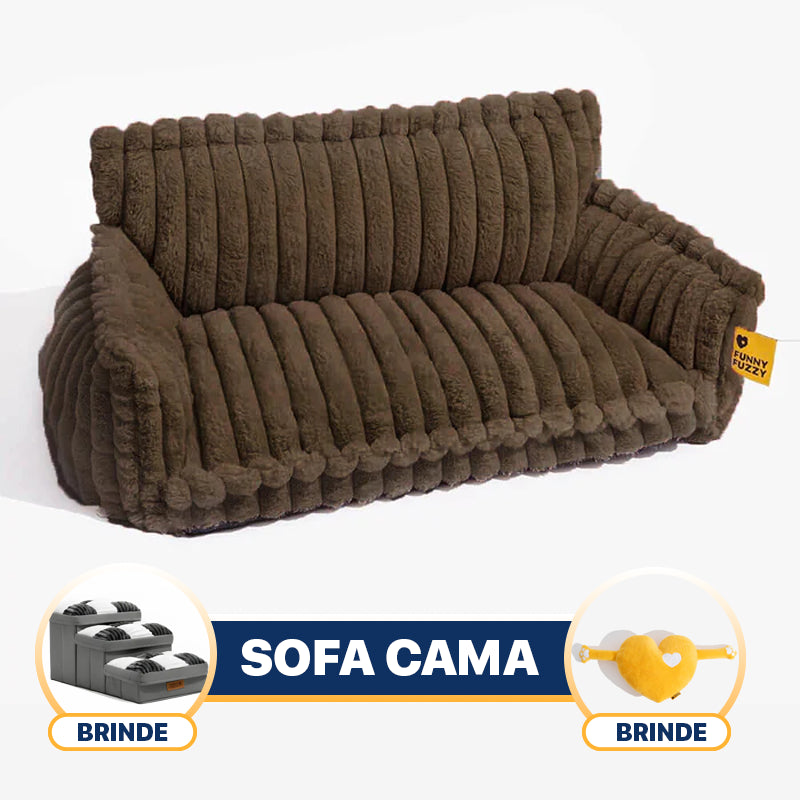 Sofá Cama Acolchoada Ortopédico Para Pet +2BRINDES: Escadinha + Pelúcia