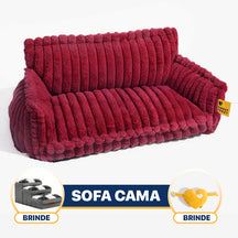 Sofá Cama Acolchoada Ortopédico Para Pet +2BRINDES: Escadinha + Pelúcia