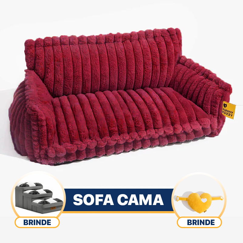 Sofá Cama Acolchoada Ortopédico Para Pet +2BRINDES: Escadinha + Pelúcia