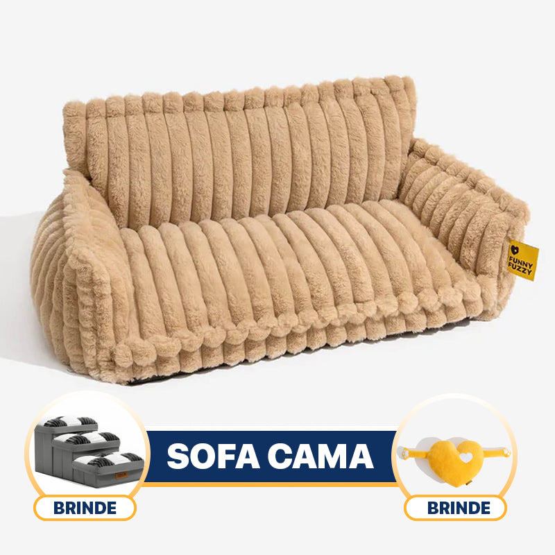 Sofá Cama Acolchoada Ortopédico Para Pet +2BRINDES: Escadinha + Pelúcia