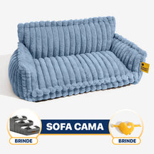 Sofá Cama Acolchoada Ortopédico Para Pet +2BRINDES: Escadinha + Pelúcia